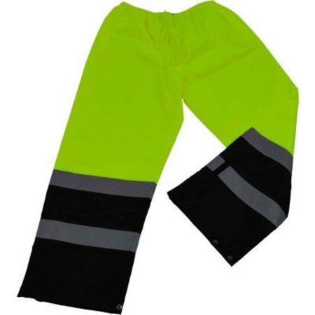 PETRA ROC INC Petra Roc Waterproof Drawstring Pants, ANSI Class E, 300D Oxford/PU Coating, Lime/Black, 2XL LBPP-CE-2X